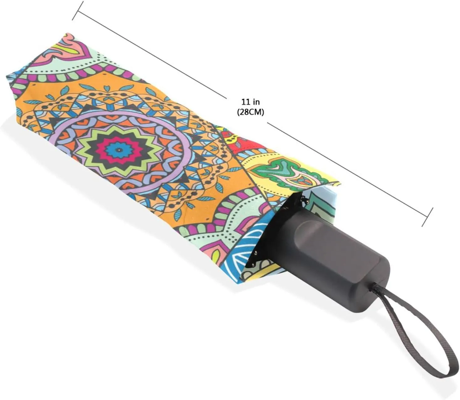 Poeticcity Rain Travel Umbrella, Hand Open Close Windproof Waterproof Folding Umbrella, Compact Canopy Strong Ray Parasol Umbrella