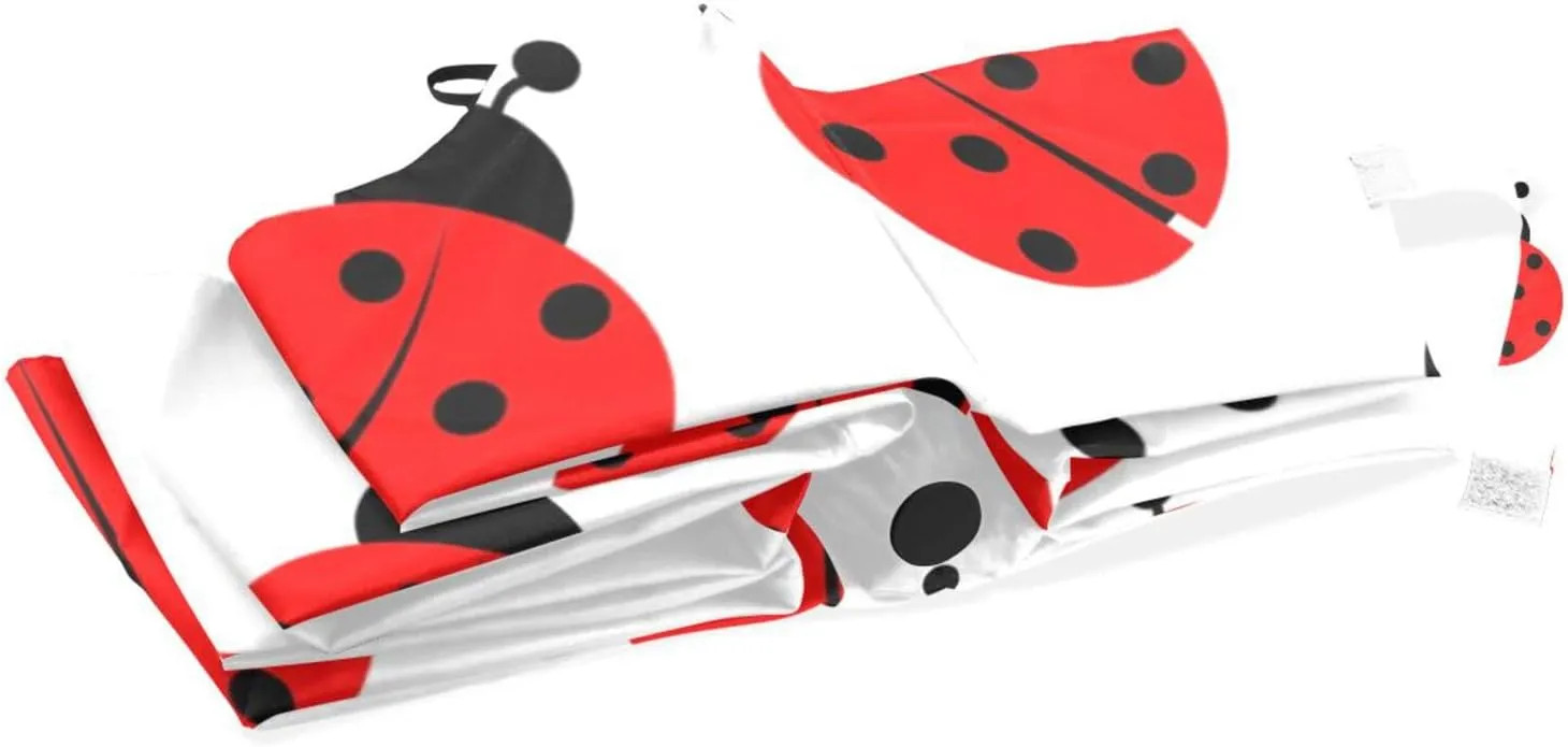 Poeticcity Travel Umbrella, Windproof Waterproof Folding Umbrella, Black Tape Compact Canopy Strong Anti UV Ray Parasol