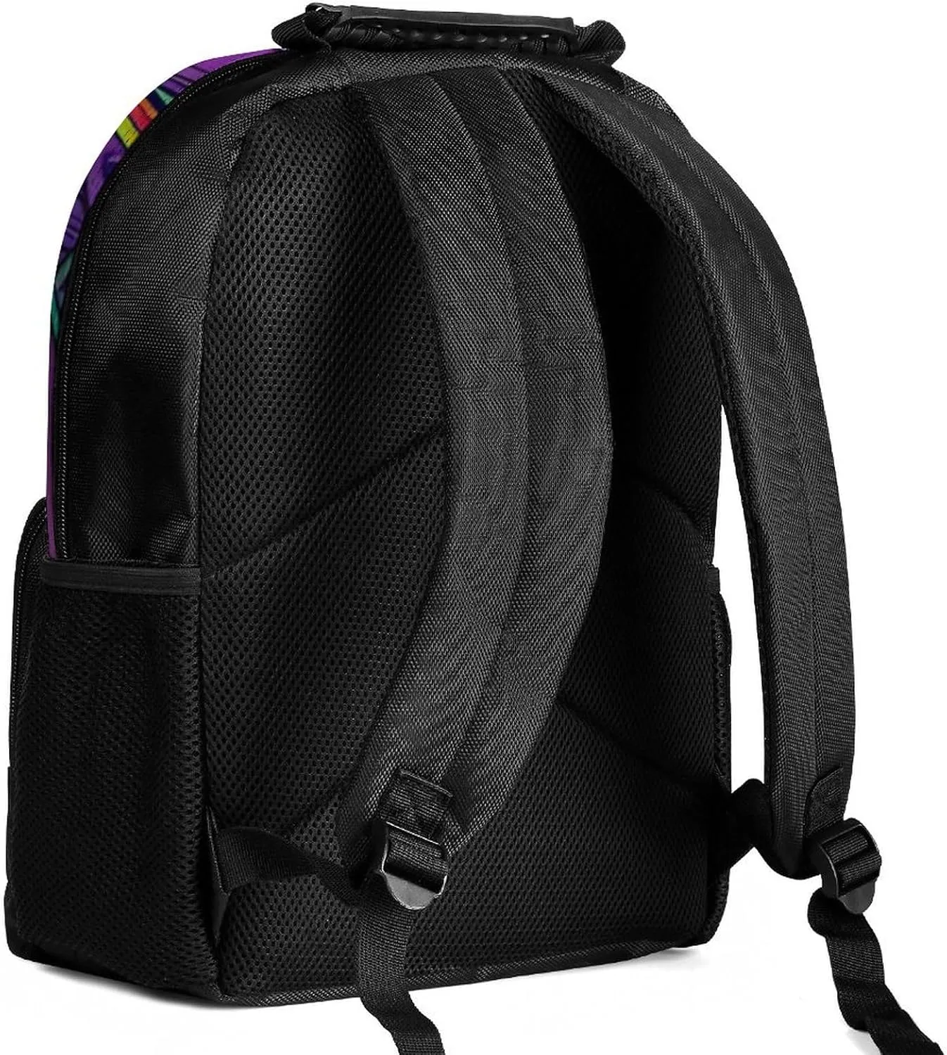 Polyester Daypack Backpack for Trekking Picnic Walking Cycling - Large Capacity Anti-Theft Multipurpose Shoulder Bag, Mandalas Purple Elephant Art Casual Daypack