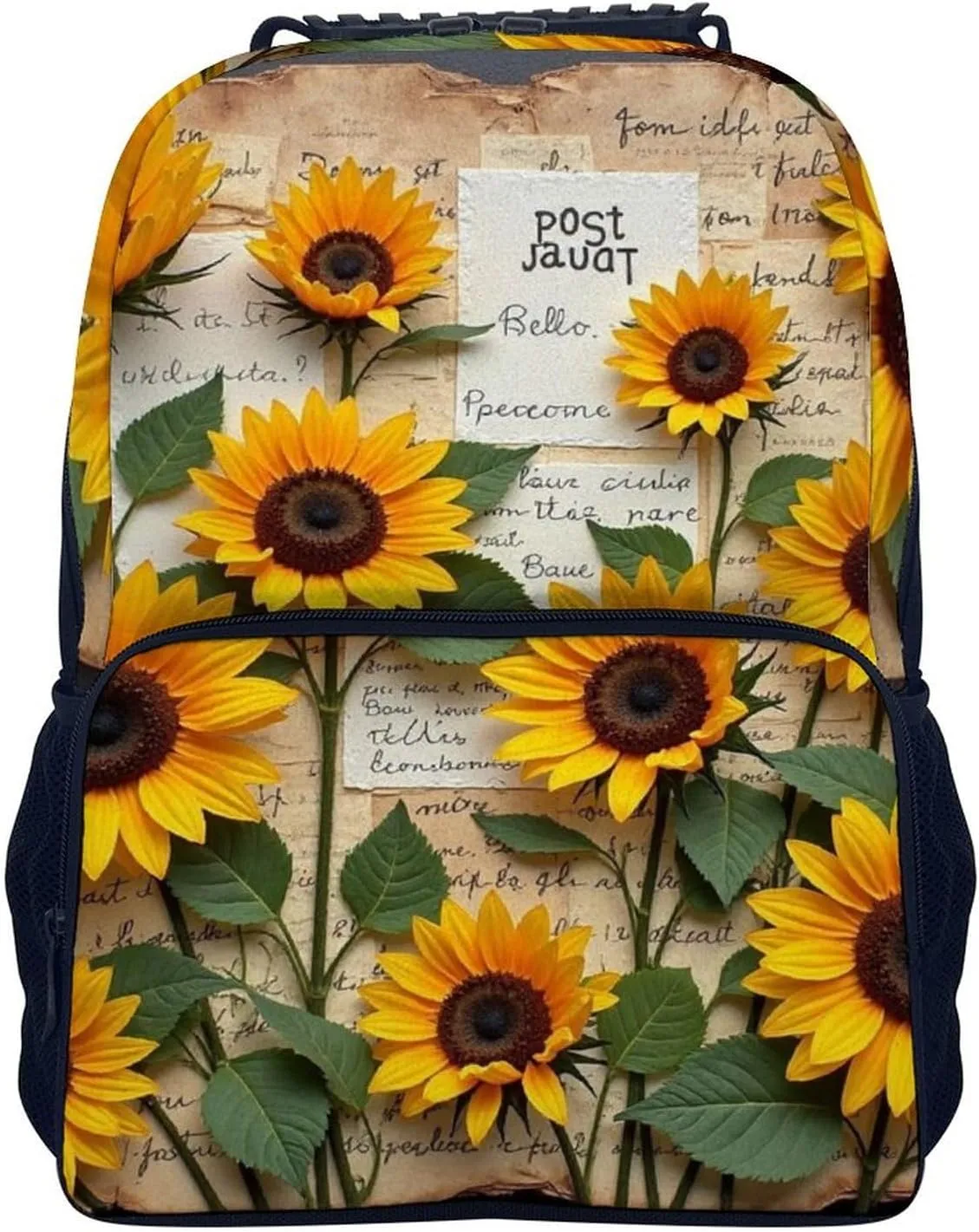 Polyester Daypack Bookbag for Gym Business Bicycle - Large Capacity Multipurpose Anti-Theft Carry On Bag, Sunflower Travel Hiking Daypack