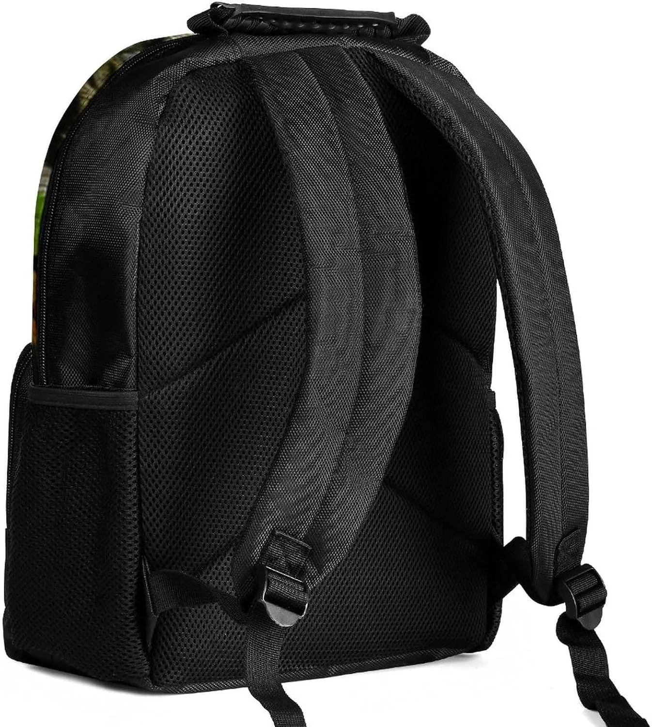 Polyester Daypack for Hiking Work Running - Big Capacity Anti-Theft Multipurpose Shoulder Bag, Trippy Tiger Animal Flower Art Travel and Sport Backpack Rucksack