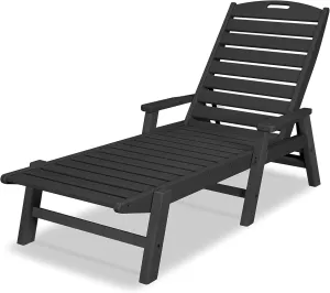 POLYWOOD Nautical Chaise, Black