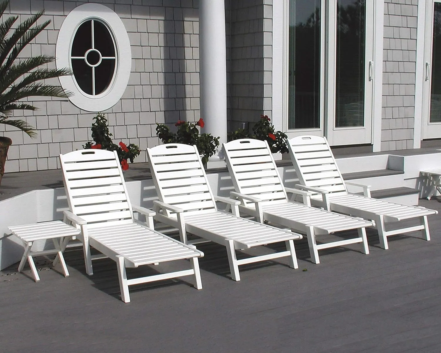 POLYWOOD Nautical Chaise, Black