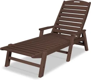 POLYWOOD NCC2280MA-P Nautical Arms Chaise, Mahogany