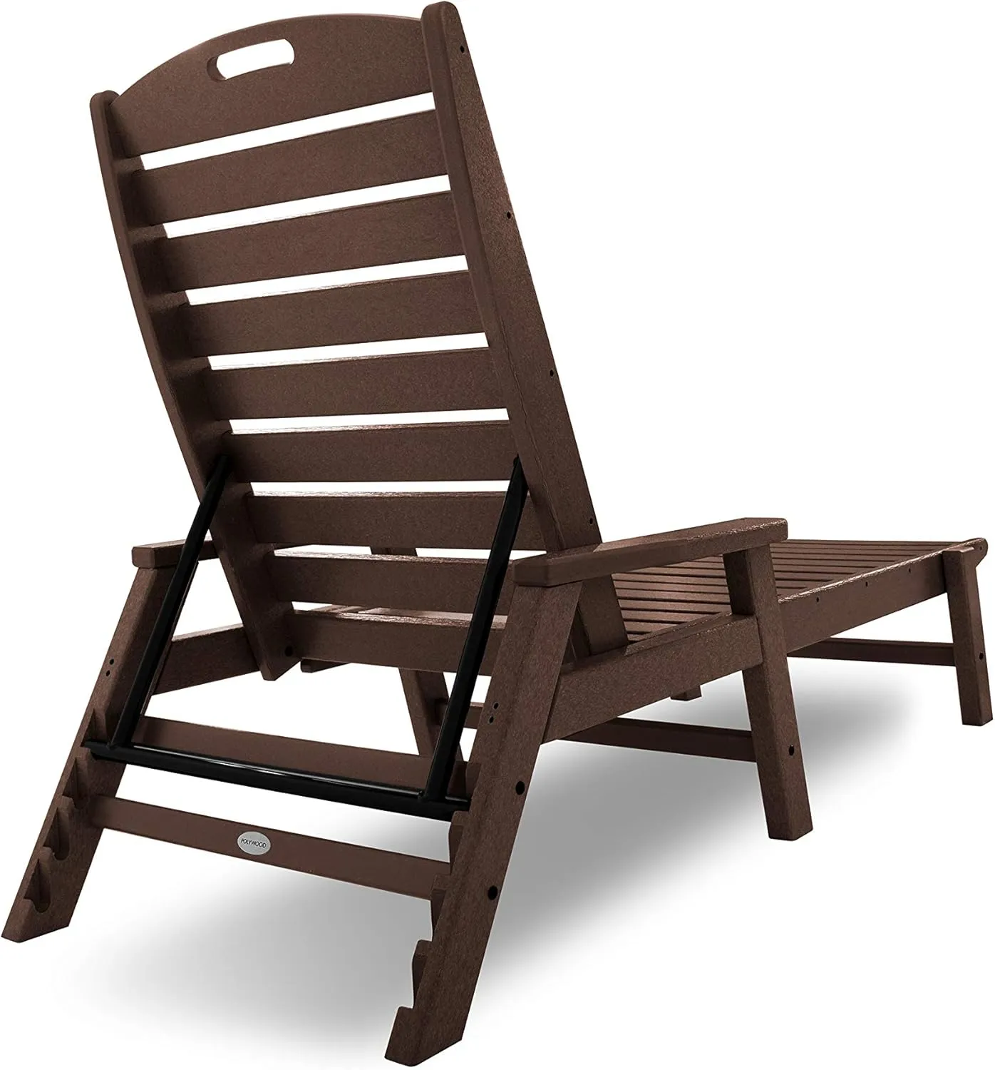 POLYWOOD NCC2280MA-P Nautical Arms Chaise, Mahogany