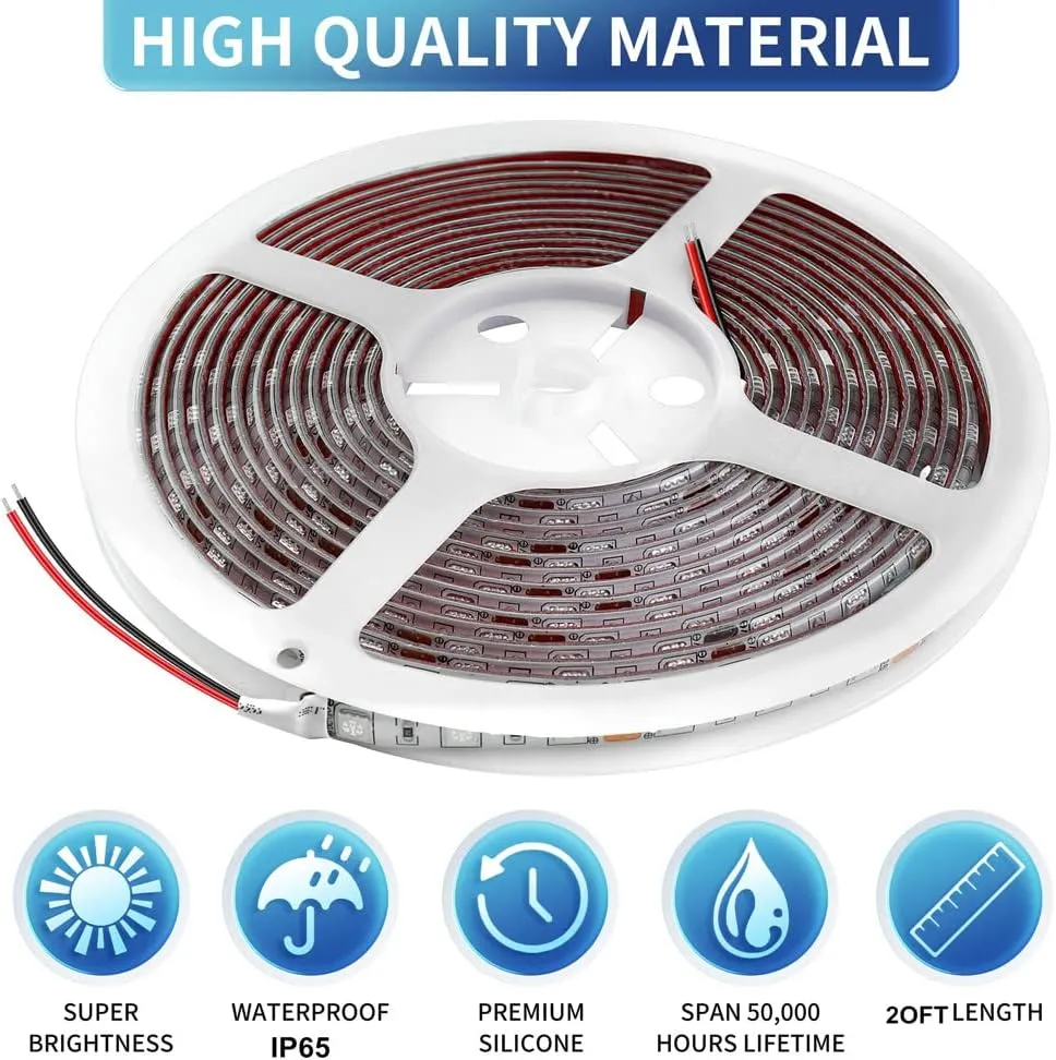 Pontoon Led Boat Lights, 12V 20FT Marine Led Strip Lights, Waterproof Boat Interior Light, Boat Deck Light, Night Fishing Lighting with Extension Cable for Boats (White)