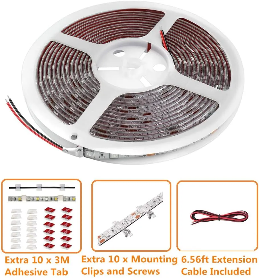 Pontoon Led Boat Lights, 12V 20FT Marine Led Strip Lights, Waterproof Boat Interior Light, Boat Deck Light, Night Fishing Lighting with Extension Cable for Boats (White)