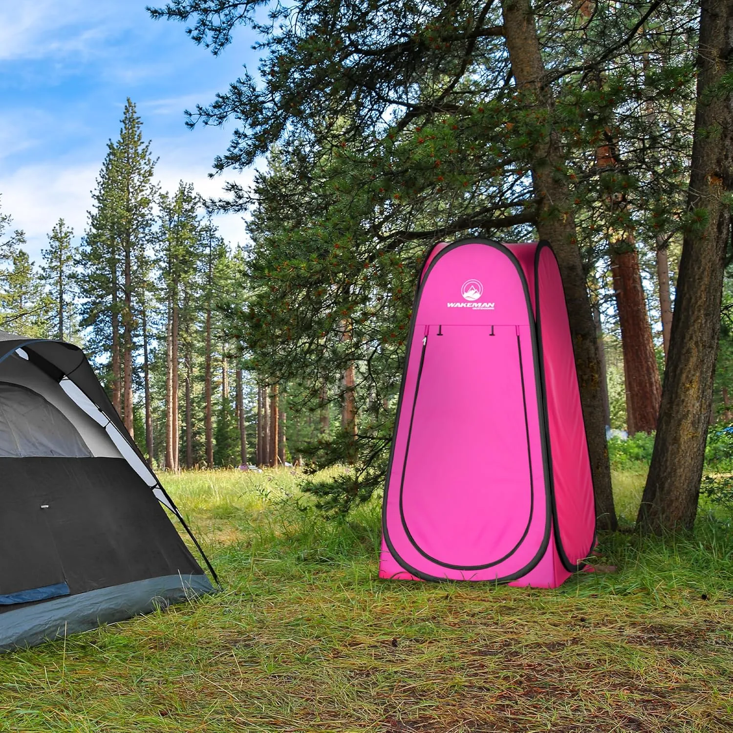 Pop Up Pod - Privacy Shower Tent, Dressing Room, or Portable Toilet Stall with Carry Bag for Camping, Beach, or Tailgate by Wakeman Outdoors
