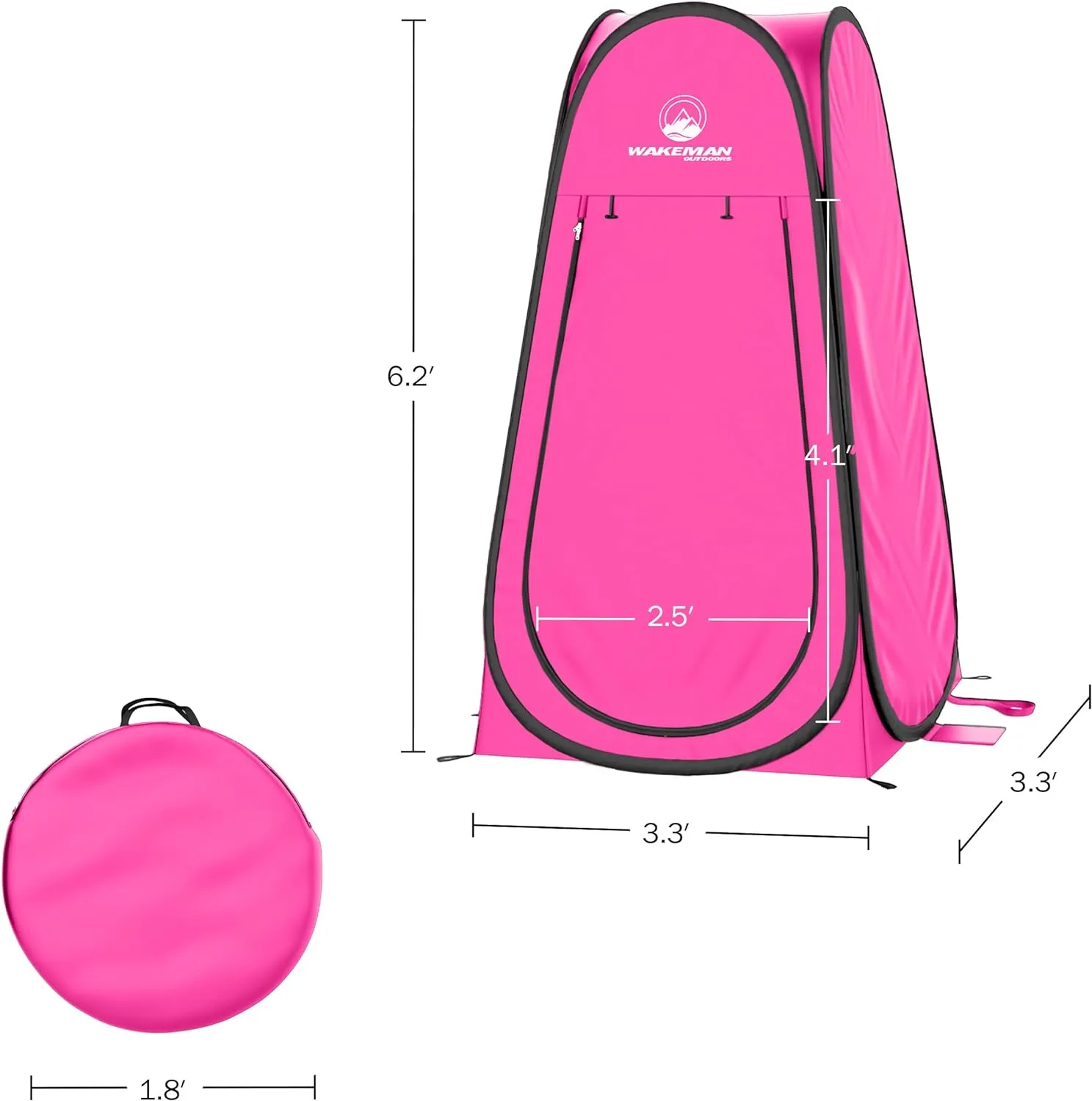 Pop Up Pod - Privacy Shower Tent, Dressing Room, or Portable Toilet Stall with Carry Bag for Camping, Beach, or Tailgate by Wakeman Outdoors