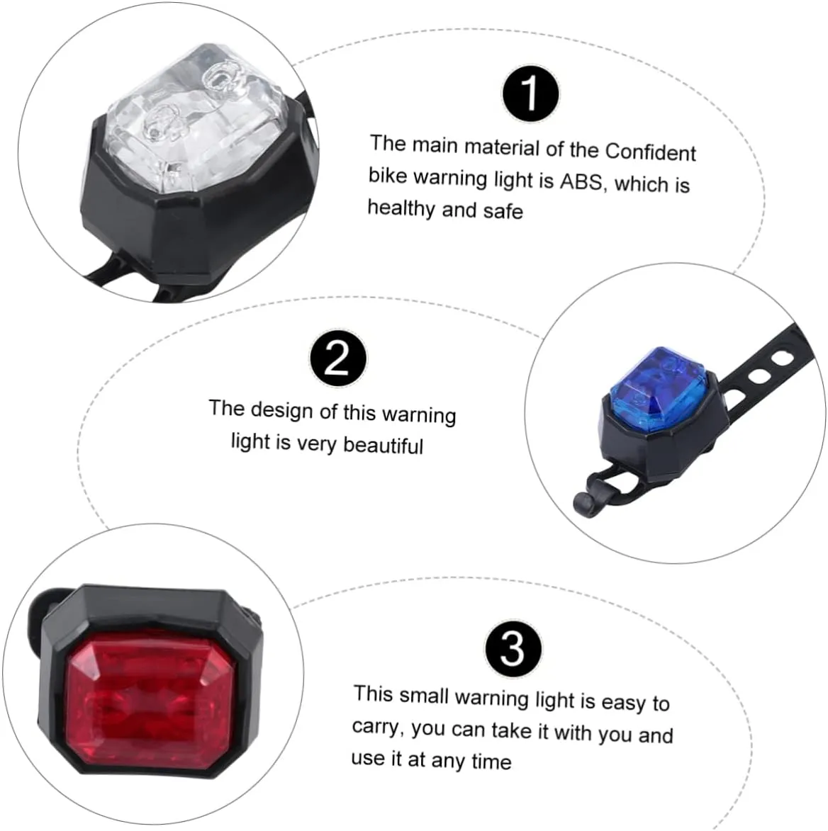 POPETPOP Warning Light Riding Mountain Tail Night Cycling LED Bike Headlamp Abs