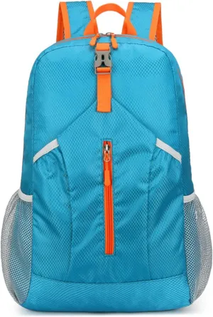 PORRASSO Hiking Backpack Foldable Daypack 21L Rucksack Lightweight Waterproof Backpack for Women Men Trekking Cycling Climbing Outdoor Sports Blue B