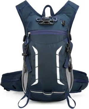 PORRASSO Hiking Backpack Waterproof Daypack 18L Rucksack Lightweight Backpack for Women Men Trekking Cycling Climbing Outdoor Sports Dark Blue