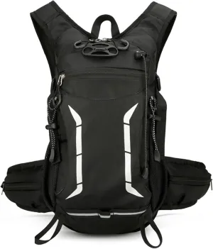 PORRASSO Hiking Backpack Waterproof Daypack 18L Rucksack Lightweight Breathable Backpack for Women Men Trekking Cycling Climbing Outdoor Sports Black