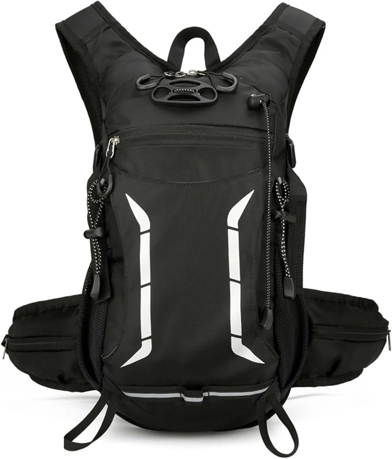 PORRASSO Hiking Backpack Waterproof Daypack 18L Rucksack Lightweight Breathable Backpack for Women Men Trekking Cycling Climbing Outdoor Sports Black