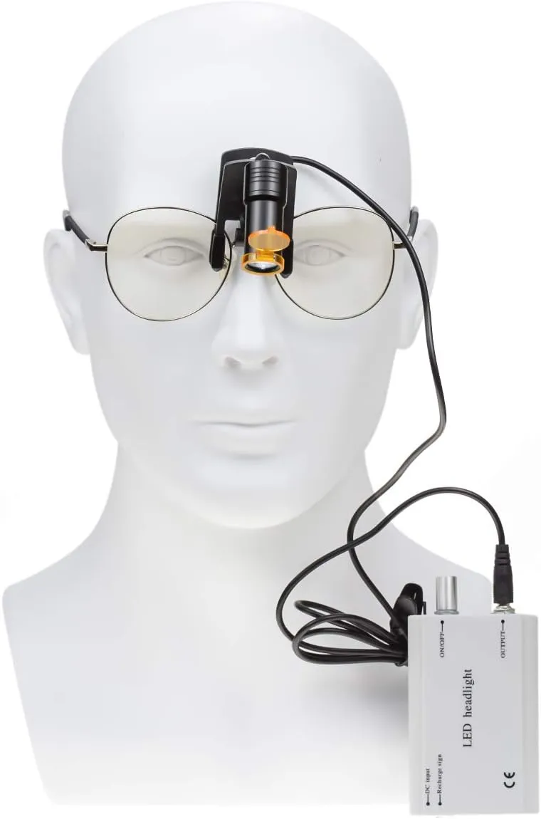 Portable 5W Belt Clip LED Headlight Headlamp with Universal Plastic Clip for Binocular Loupe
