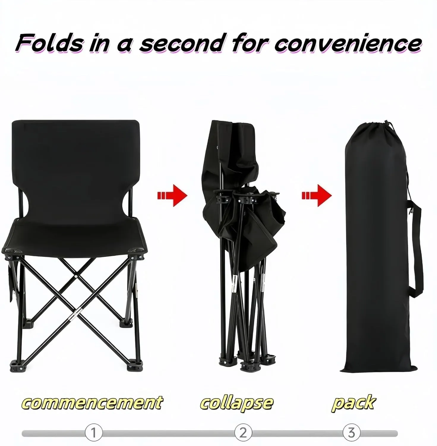 Portable Camping Chair Collapsible Anti-Slip Padded Oxford, Outdoors Versatile Folding Chair with Carry Bag, for Hiking, Fishing, Gardening, Picnic, Beach, Lawn, Outdoor Sports(Beige,X-Large)