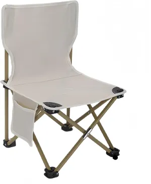 Portable Camping Chair Collapsible Anti-Slip Padded Oxford, Outdoors Versatile Folding Chair with Carry Bag, for Hiking, Fishing, Gardening, Picnic, Beach, Lawn, Outdoor Sports(Beige,X-Large)