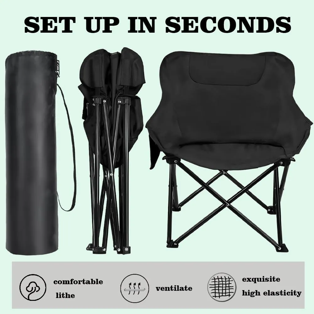 Portable Camping Chair - Heavy Duty Folding Backpacking Chairs, Collapsible Heavy Duty Packable Lightweight Backpack Chair Compact for Outdoor Camp, Travel, Beach, Picnic, Hiking