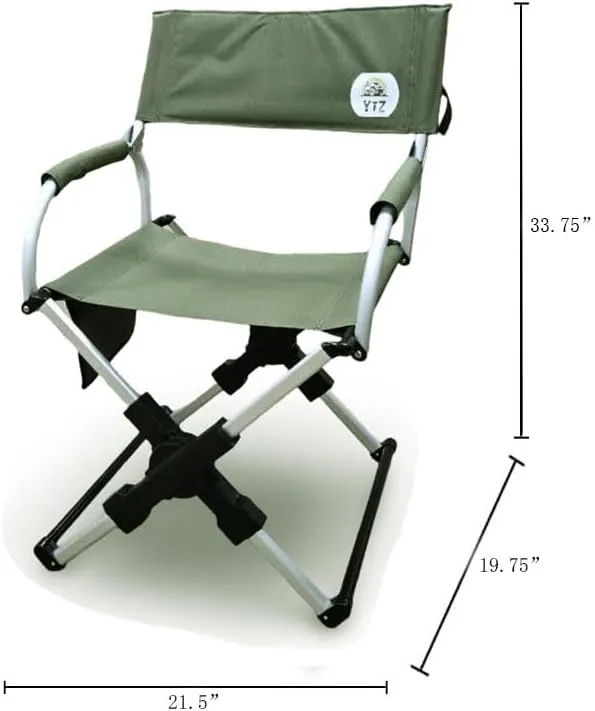 Portable Camping Chair with Carry Bag, Compact, Lightweight Collapsible Arm Chair for Outdoor Camping, Sports, Tailgates, Beach, and Fishing; Supports up to 250lbs [2024 (Green)