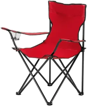 Portable Camping Chairs Folding Camping Chairs with Carrying Bag Lawn Chairs Lightweight Beach Chairs Outdoor Collapsible Chair with Mesh Cup Holder for Travel Outside Camp Beach Fishing Sports - Red