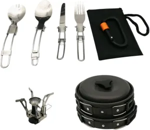 Portable Camping Pot Set Compact Cookware Set Outdoor Portable Cookware for Hiking
