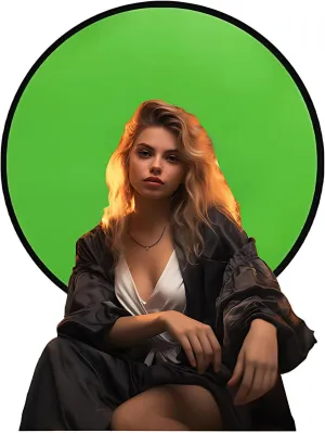 Portable Collapsible Webcam Backdrop with Package Bag, Background Green Screen, Wrinkle-Resistant Fabric, Attachable, Easy Setup, Perfect for Zoom, Webex, Teams, D44''