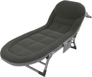 Portable Folding Camping Cot w/Mattress and Pillow Metal Integrated Elastic Guest Bed 5-Position Adjustable Cots for Sleeping 200kg Max Load Lounge Chair