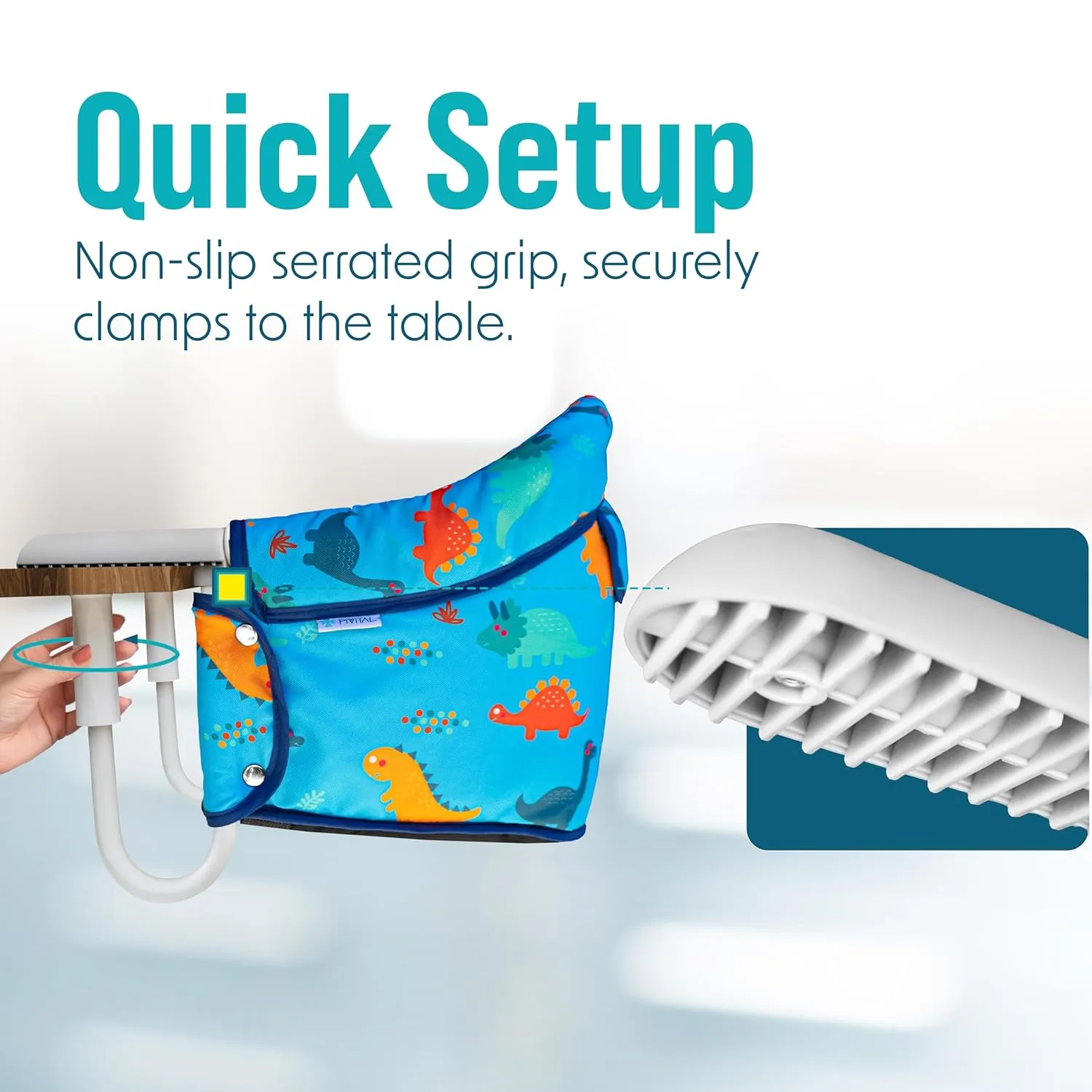 Portable Hook on High Chair for Baby & Travel Toddler from 6-36 Months – Clip on Baby Seat for Table – Fast Table Chair for Travel & Dining– Including Storage Bag - Blue
