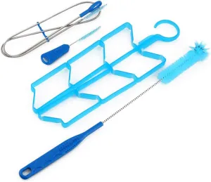 Portable Hydration Water Bladder Tube Cleaning Kit Brushes Drying Rack Compact Lightweight Easy Clean Dry Reservoir Bite Valve Tube Set