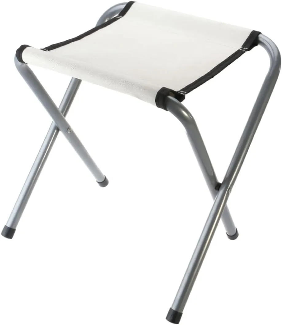 Portable Metal Folding Stool 100kg Capacity Heavy Duty Padded Camping Chair Collapsible for Camping/Traveling