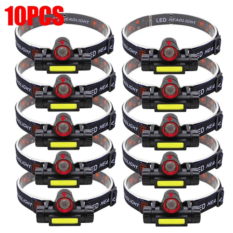 Portable Mini Powerful LED Headlamp, XPE COB USB Rechargeable Hunting Headlight with Tail Magnetic, Waterproof