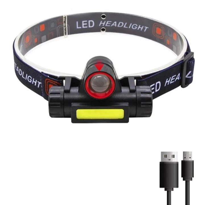 Portable Mini Powerful LED Headlamp, XPE COB USB Rechargeable Hunting Headlight with Tail Magnetic, Waterproof