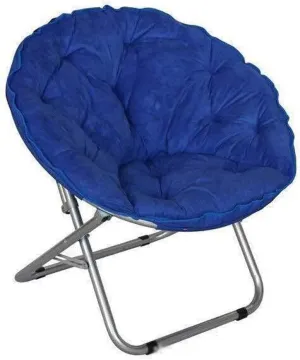 Portable Moon Chair Camping Chair Folding Hiking Chair Recliner Home Furniture Fishing Chair(Color:Blue)