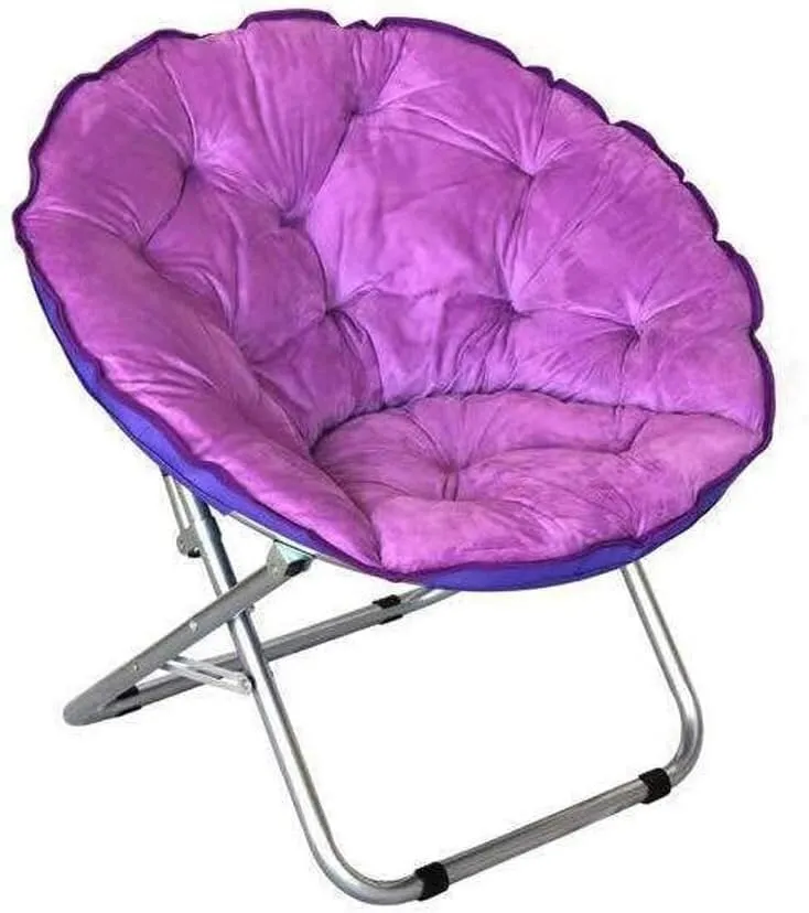 Portable Moon Chair Camping Chair Folding Hiking Chair Recliner Home Furniture Fishing Chair(Color:Purple)