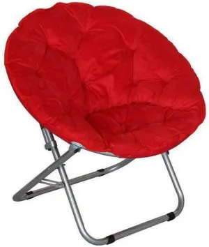 Portable Moon Chair Camping Chair Folding Hiking Chair Recliner Home Furniture Fishing Chair(Color:Red)