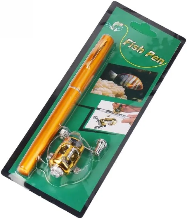 Portable Telescopic Mini Fishing Rod and Reel, Aluminum Alloy, Pen Shape, Pocket Size Fishing Rod,Aluminum Alloy Fishing Rod, Small Mini Pen Shape Fishing Rod