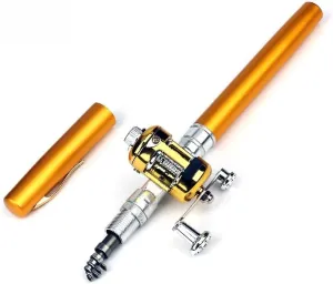 Portable Telescopic Mini Fishing Rod and Reel, Aluminum Alloy, Pen Shape, Pocket Size Fishing Rod,Aluminum Alloy Fishing Rod, Small Mini Pen Shape Fishing Rod