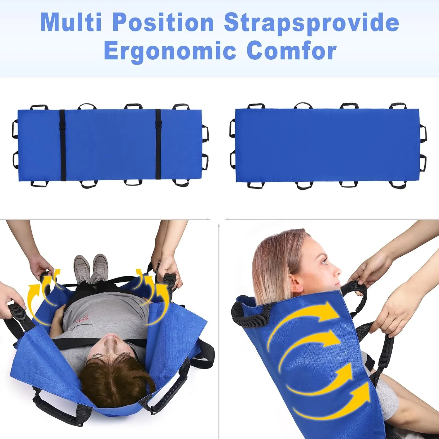 Portable Transport Stretcher with 12 Rubber Handles & Carrying Bag – Dog Stretcher & Gurney, Patient Animal Mover for Emergency Casualty Evacuation, 400lbs Capacity（Blue）