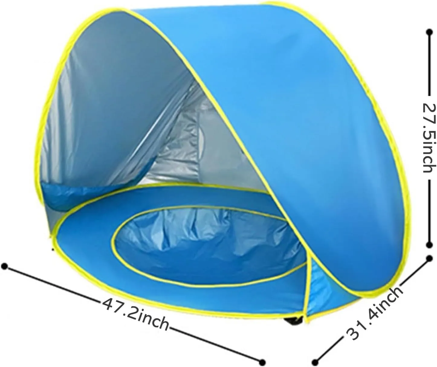 Portable UV-Resistant Baby Beach Tent, Baby Beach Tent with Pop-Up Pool, Sun Puddle Pool Tents Shelter for Infant with Canopy, Pools Protection Dome for Babies Kids Toddlers(Style H)