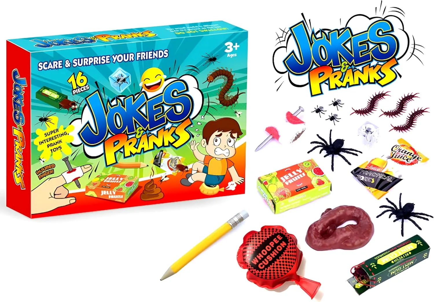 Prank Box Kit, 16 Pieces