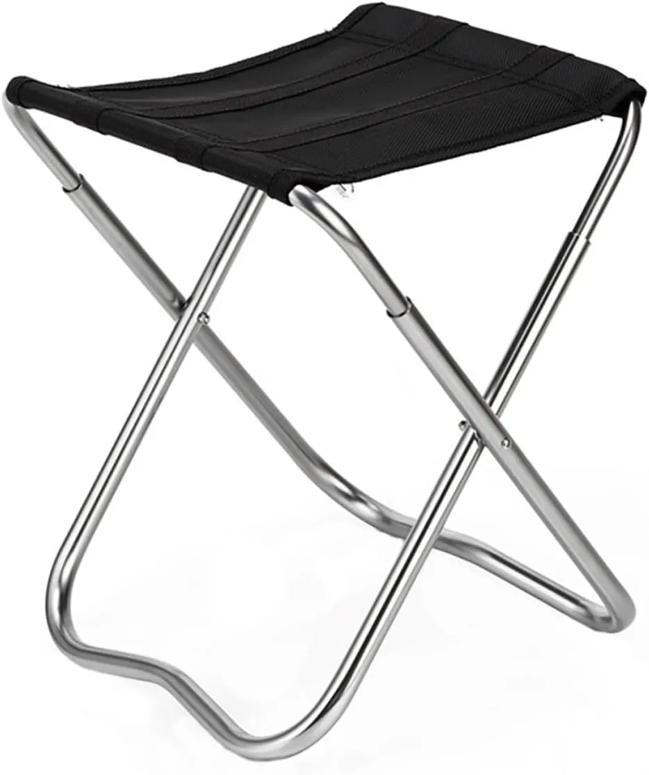 PRETYZOOM Aluminum Alloy Fishing Chair Collapsible Camping Stool Portable Outdoor Stool Foldable Folding Chair for Camping BBQ