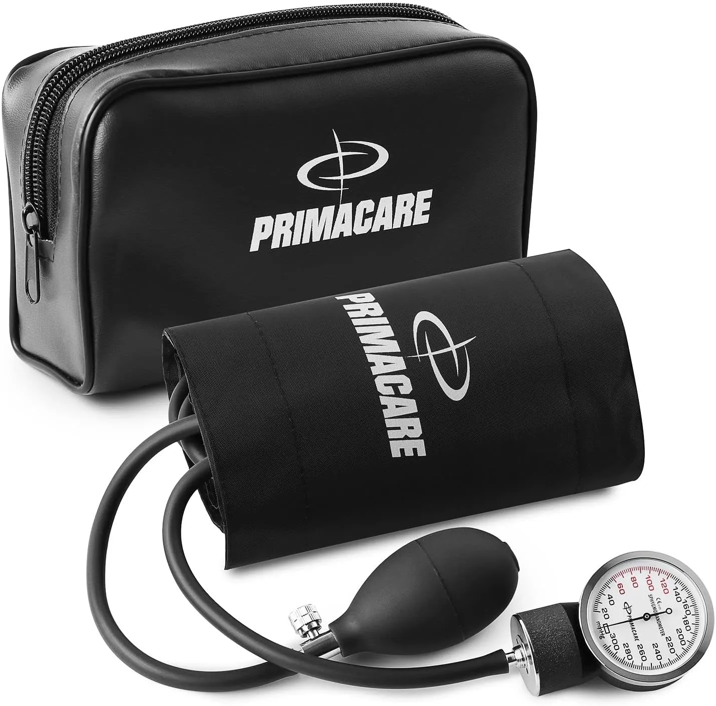 Primacare DS-9193 Classic Series Large Adult Size Professional Blood Pressure Kit with Aneroid Sphygmomanometer, Latex Free Inflation System BP Kit with Nylon Cuff