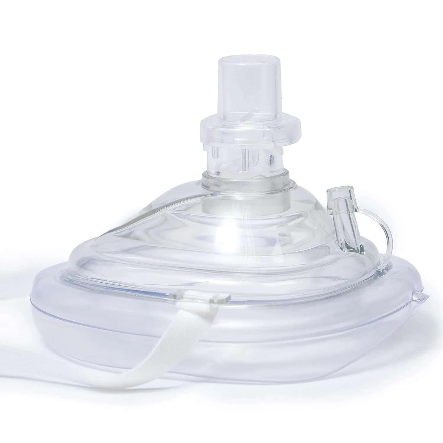 Primacare RS-6845-5 Pack of 5 Single Valve CPR Rescue Mask in Red Hard Case, Adult/Child Pocket Resuscitator with Elastic Strap, Air Cushioned Edges, 6.5x4.8x1.6 inches