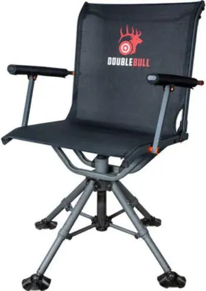 Primos Hunting Double Bull Swivel Chair with 360° Range of Motion and Adjustable Height, Collapsible with Shoulder Strap 65166
