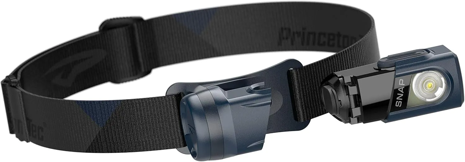 Princeton Tec Snap Headlamp with Dimmable 300 Lumens Maxbright White LEDs, IPX4 Water Resistance and 155 Hour Burn Time, Essential for Hiking, Camping, Hunting, and Safety Preparedness, Blue