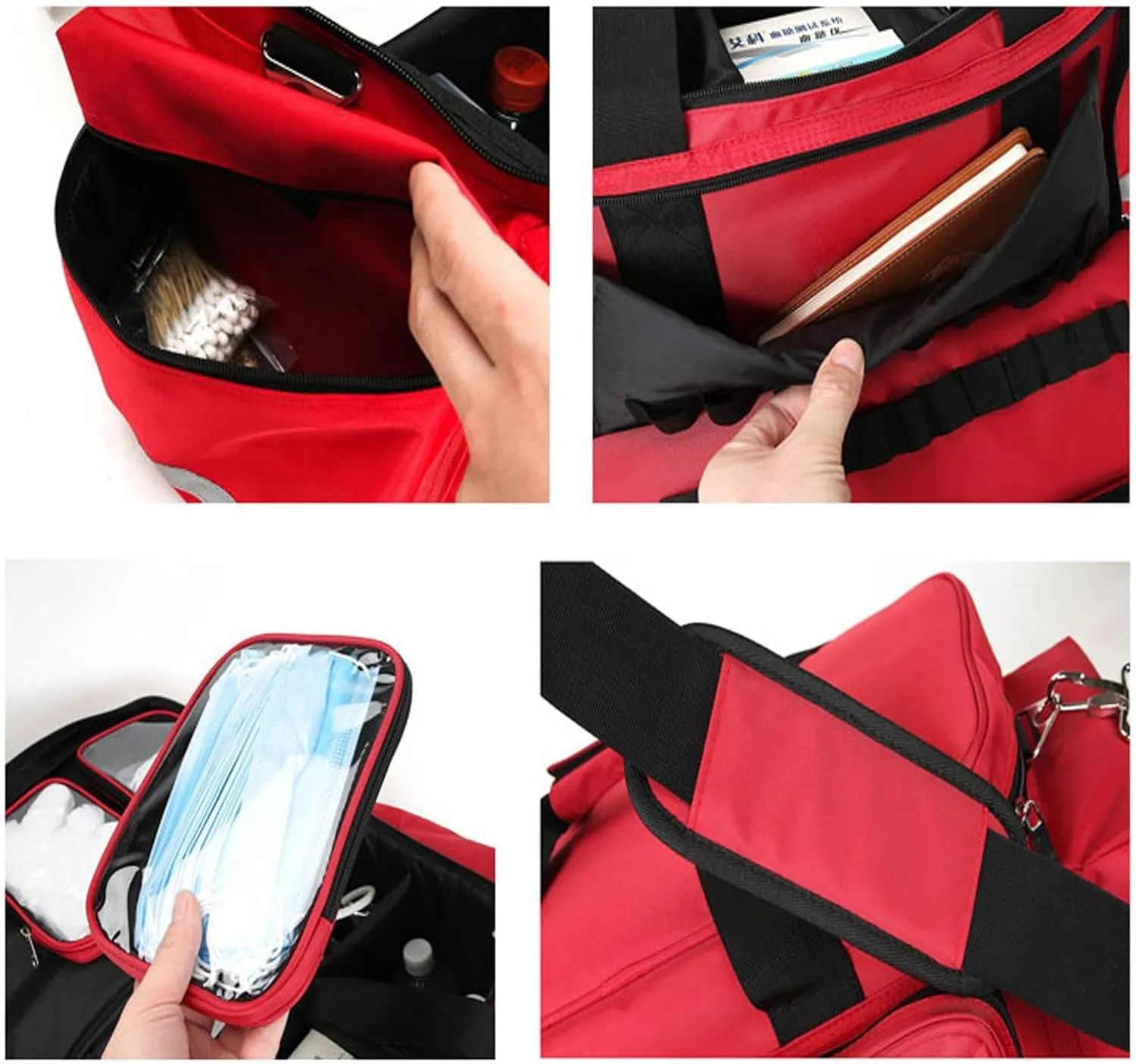 Professional Empty First Responder Bag, Outdoor Waterproof First Aid Kits Bag, Large Capacity EMT Trauma First Aid Carrier for Paramedics and Emergency Medical Supplies Kit