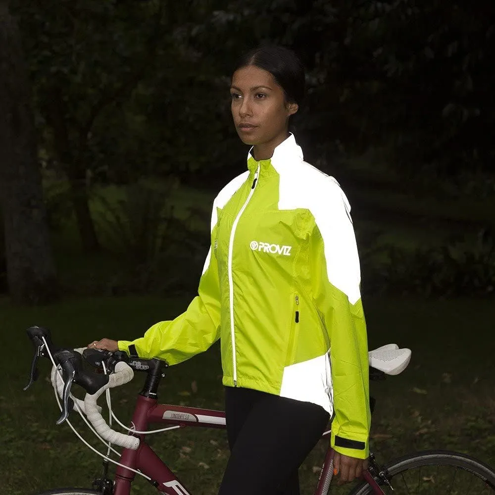 Proviz Women's Nightrider Reflective Waterproof Cycling Jacket Hi Visibility Breathable Cycling Coat