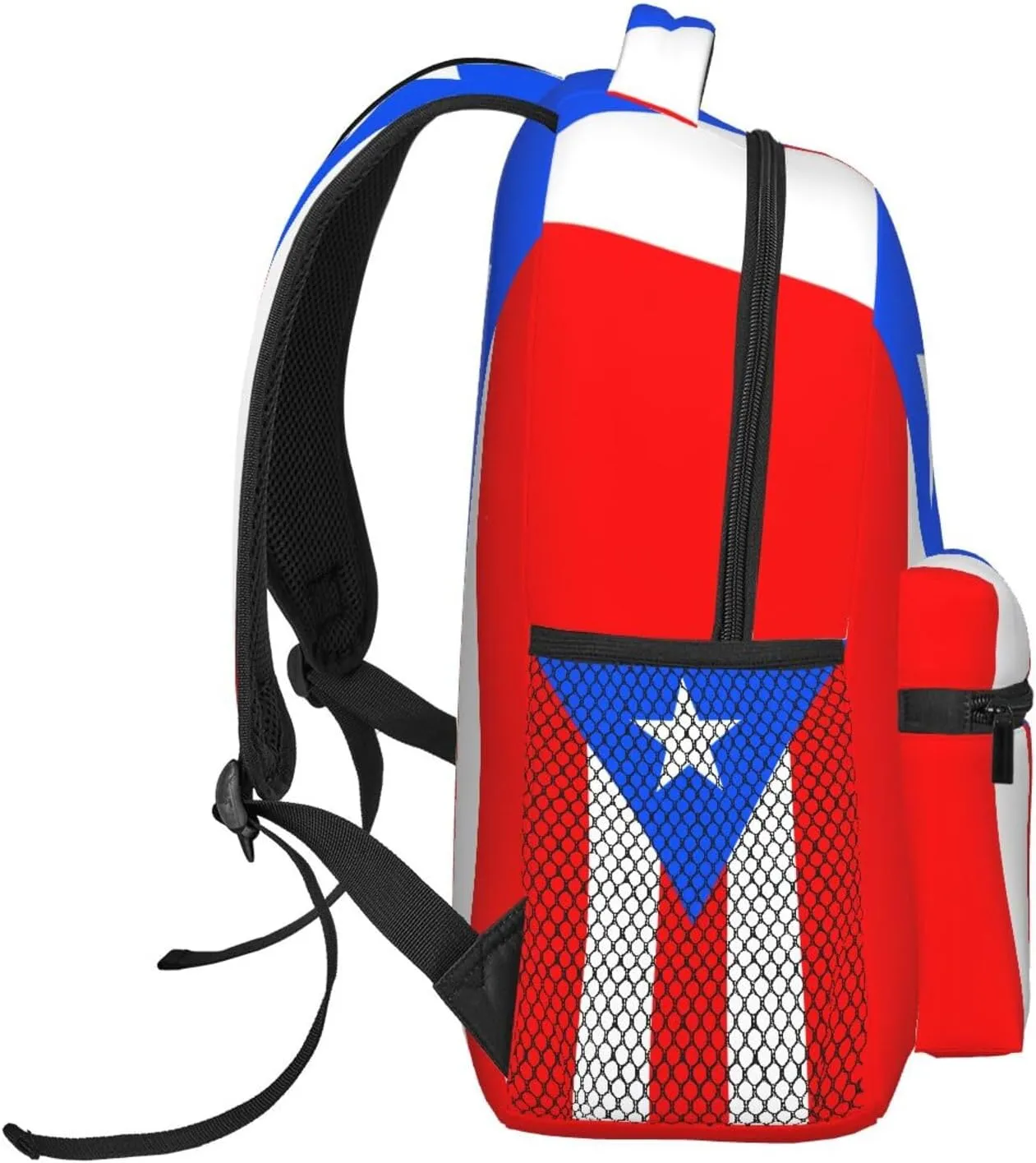 Puerto Rico Flag Backpack Adjustable Shoulder Strap Bookbag, Casual Daypack Lightweight Backpack for Adults