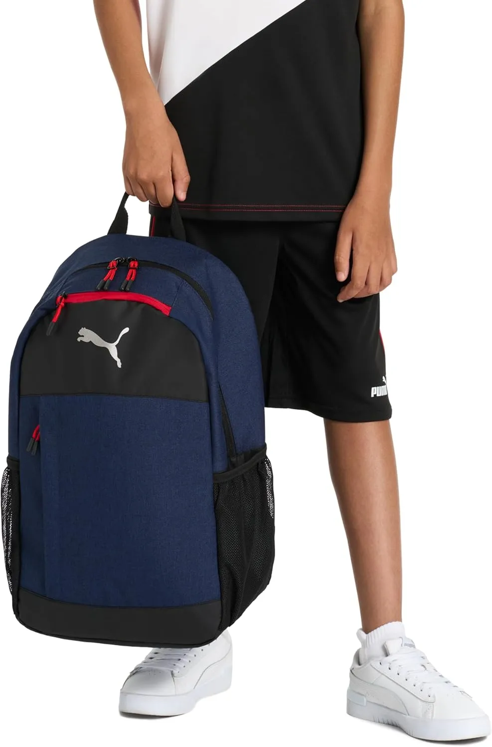PUMA Unisex Kid's Terrain Backpack, Navy Blue Heather, Large