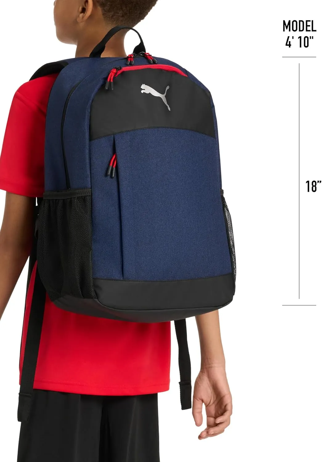 PUMA Unisex Kid's Terrain Backpack, Navy Blue Heather, Large